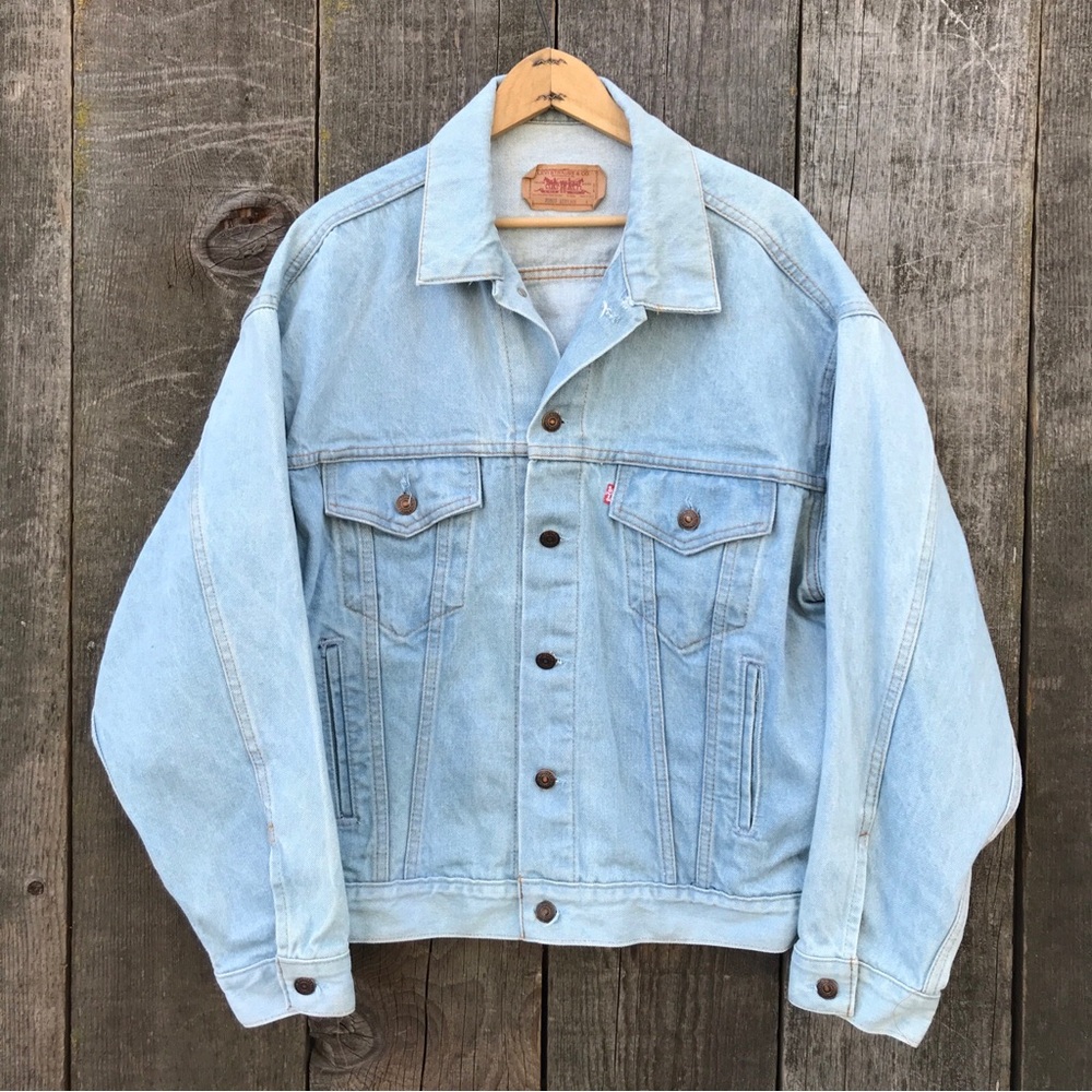 VTG 80s-90s Levi's Type III Light Wash 70507-0211 Denim Trucker Jacket Large